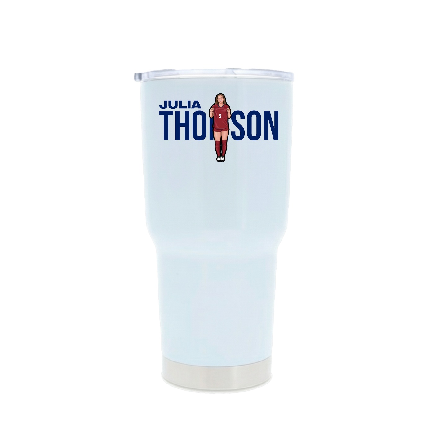 30oz Stainless Steel Tumbler — Player Name in White