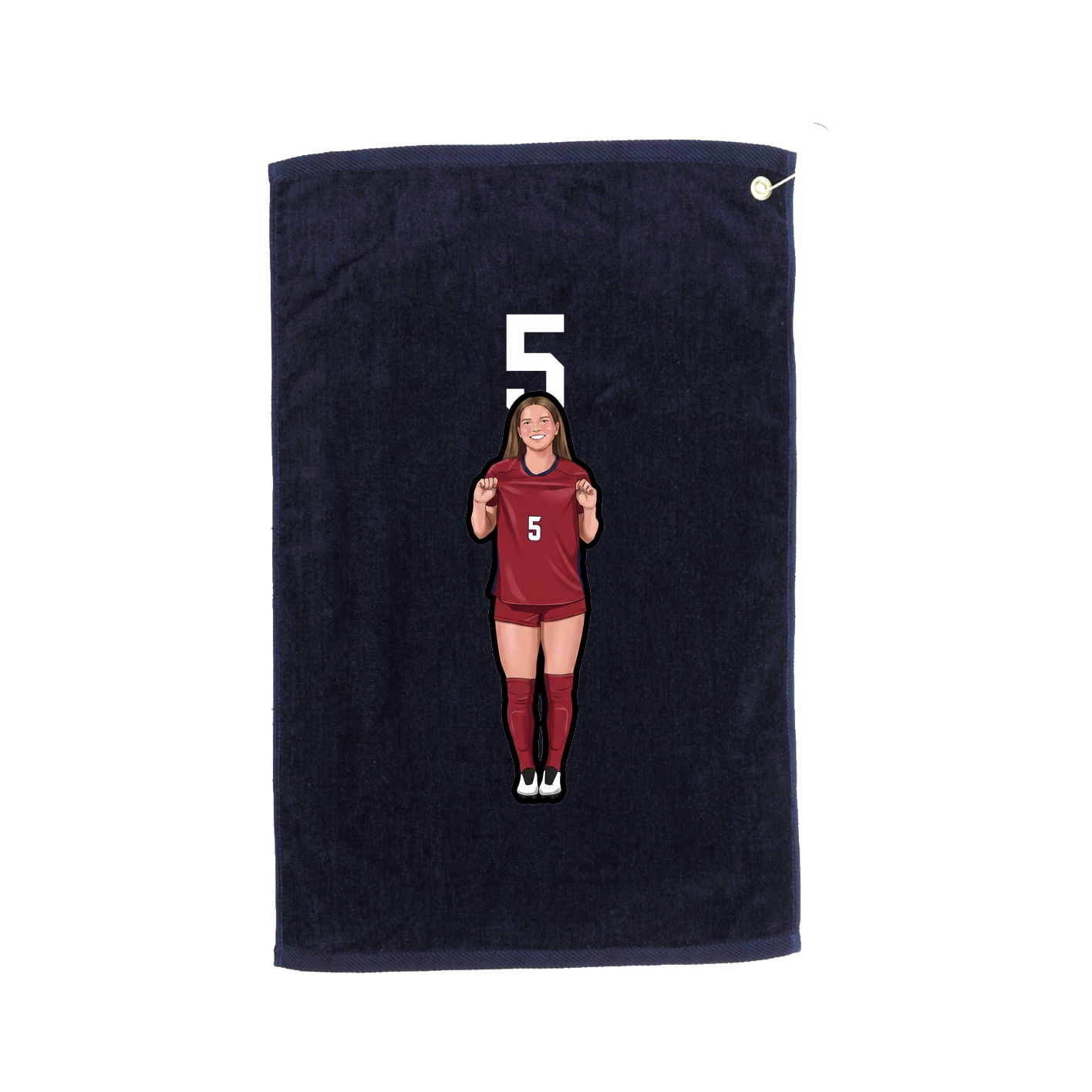Golf Towel — Number Top in Navy