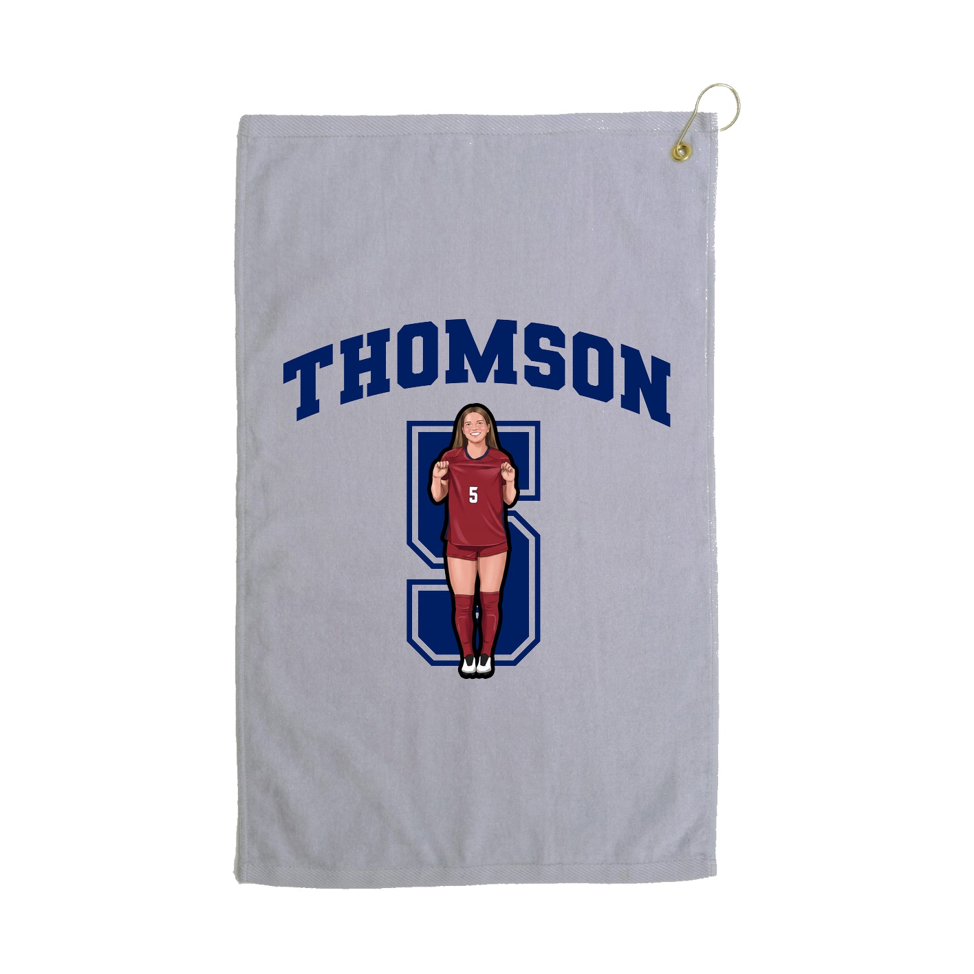 Golf Towel — Number in Grey