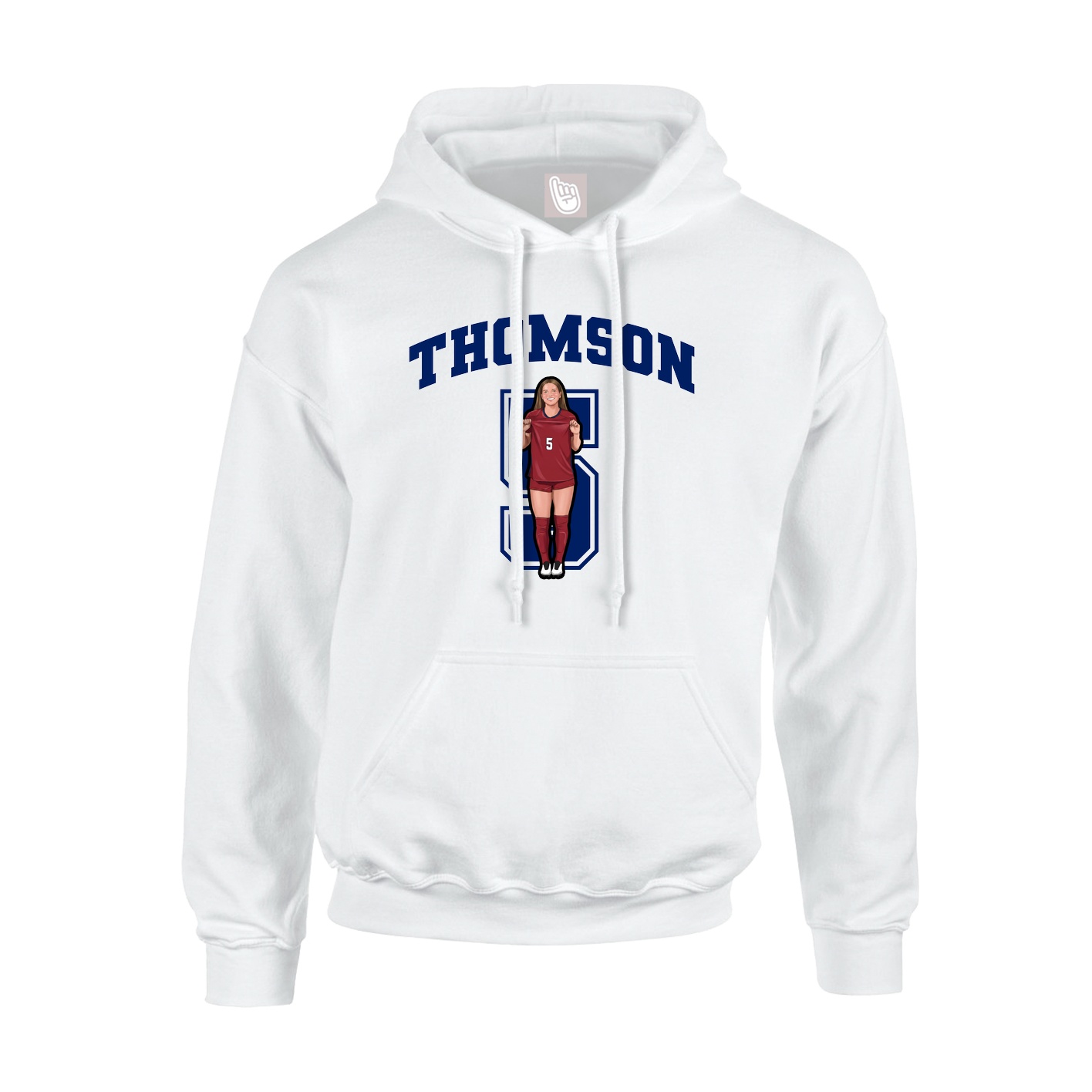 Youth Hoodie — Number in White