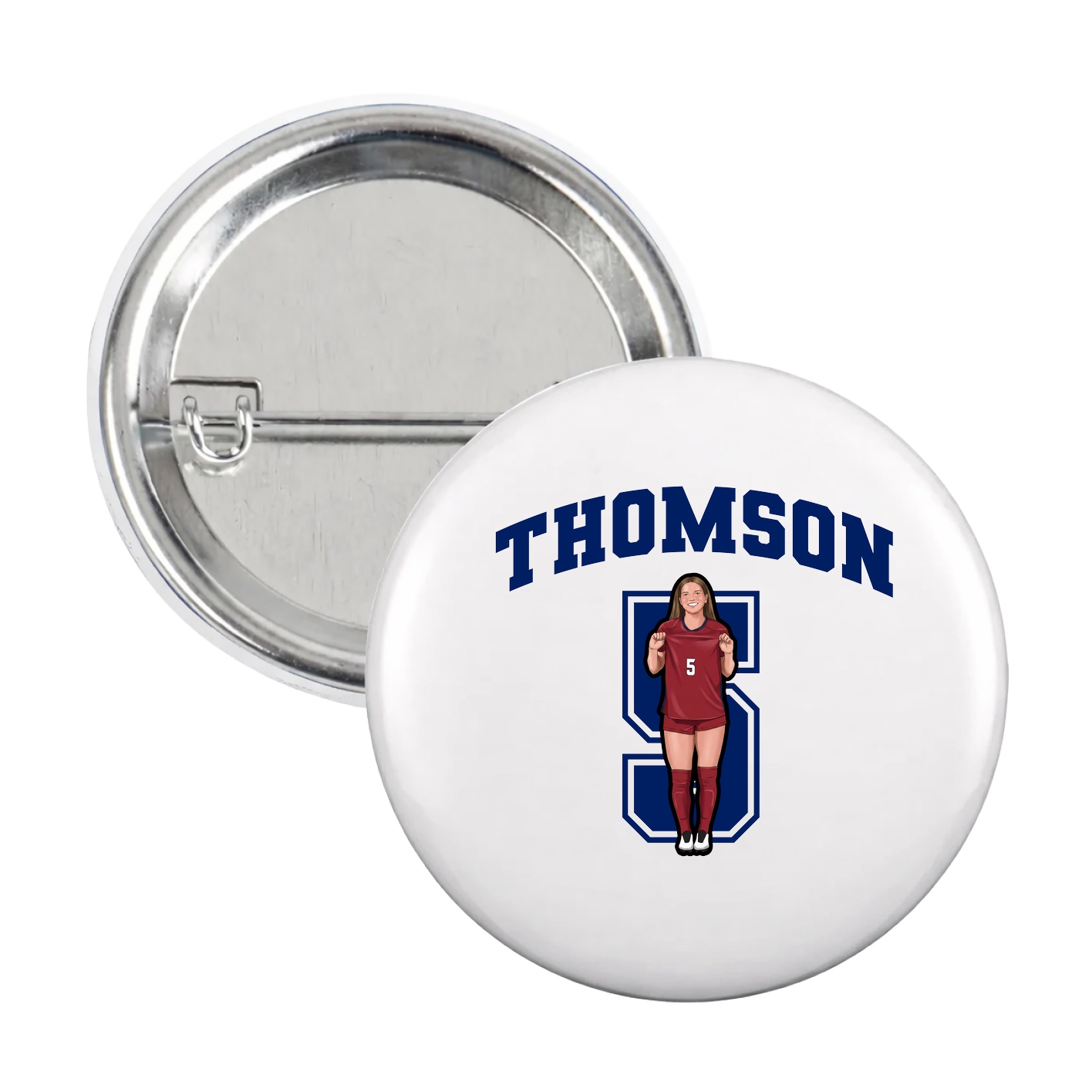 Game Day Button — Number in White