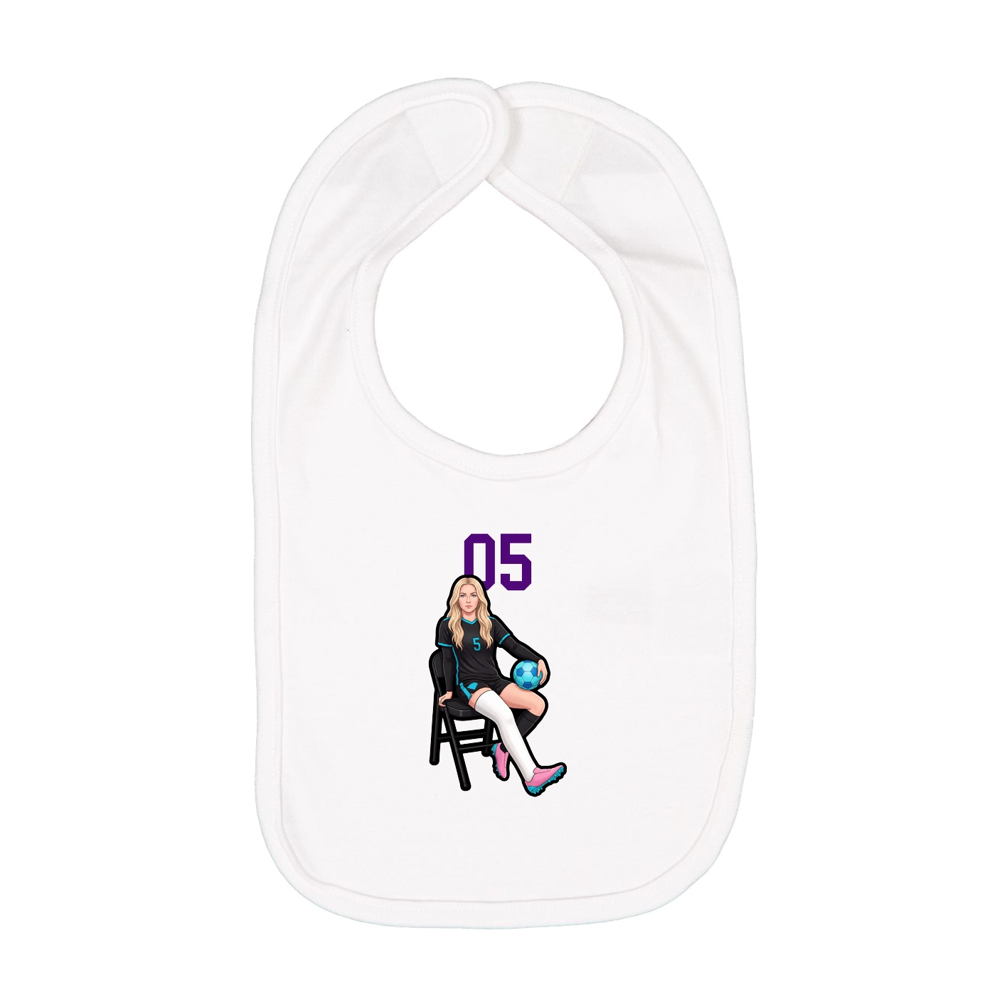 Infant Bib — Number Top in White
