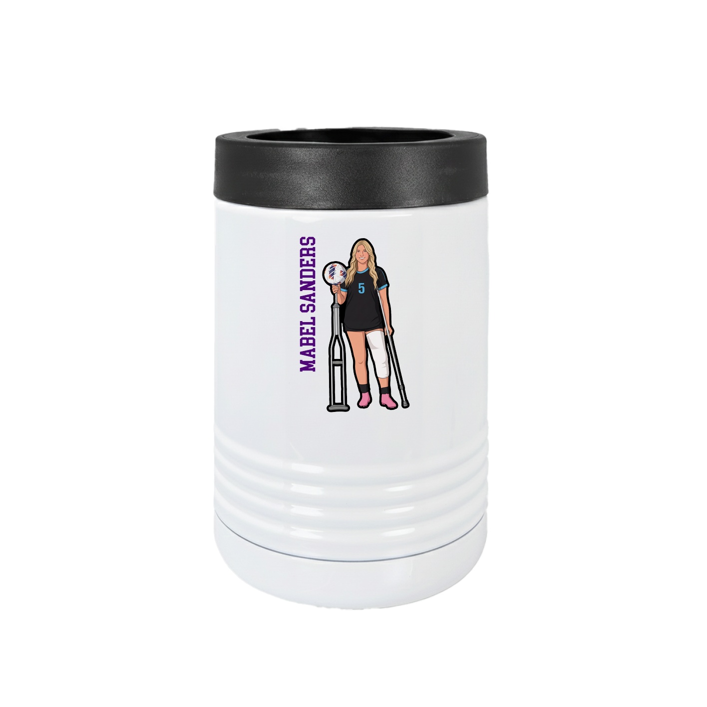 Beverage Holder — Name Vertical in White