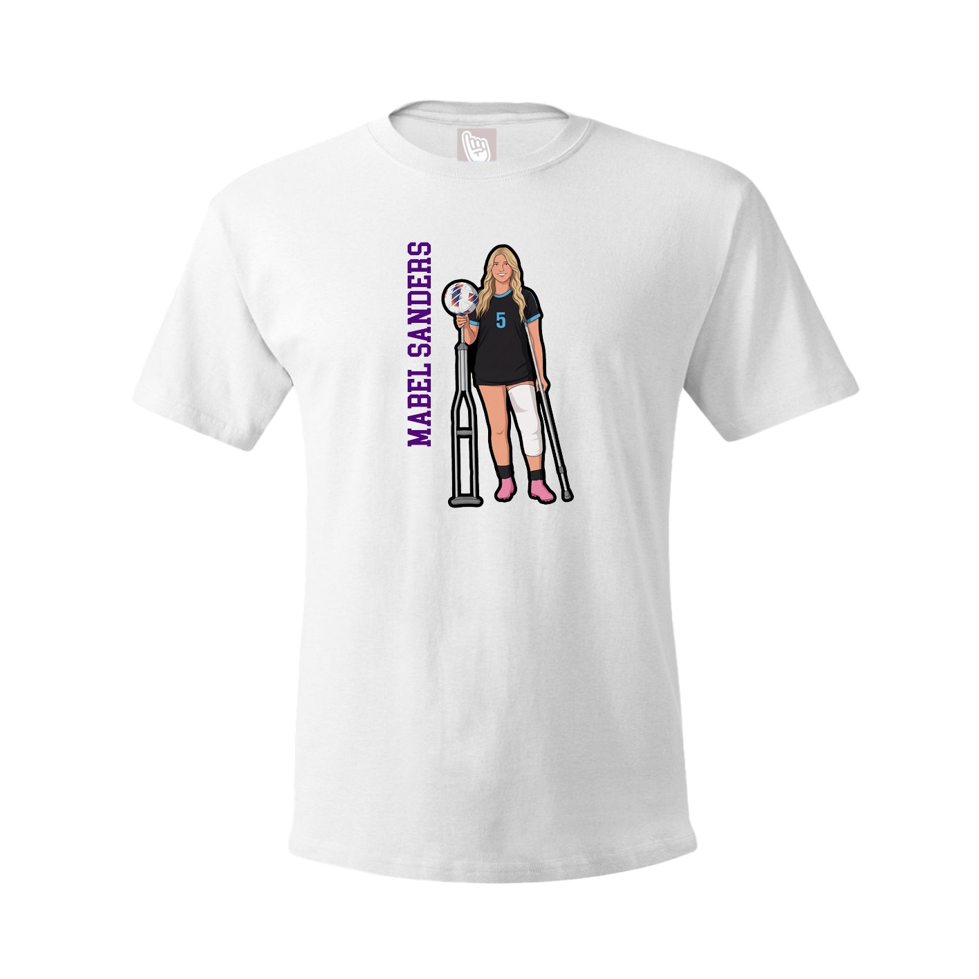 Tee — Name Vertical in White
