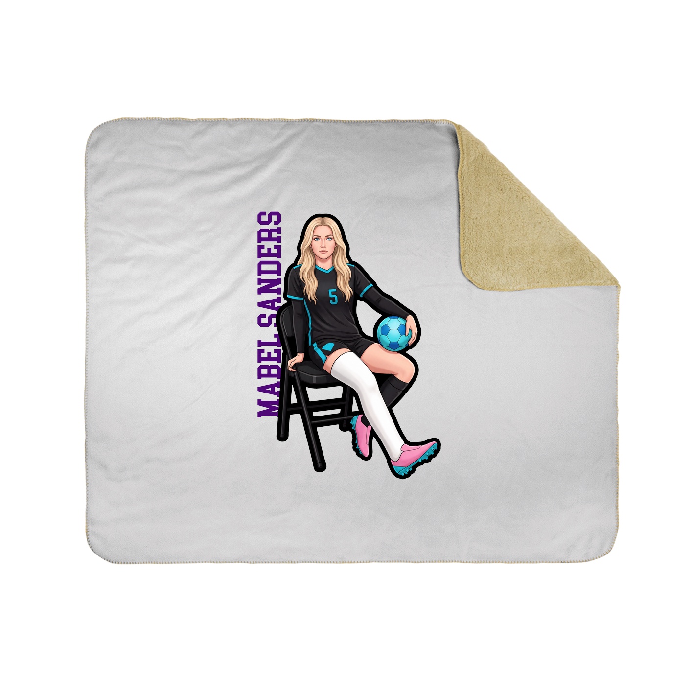 Throw Blanket — Name Vertical in White