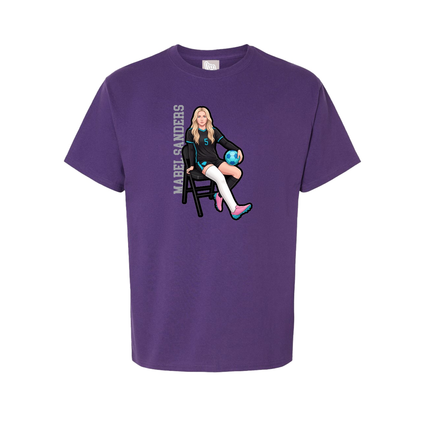 Tee — Name Vertical in Purple
