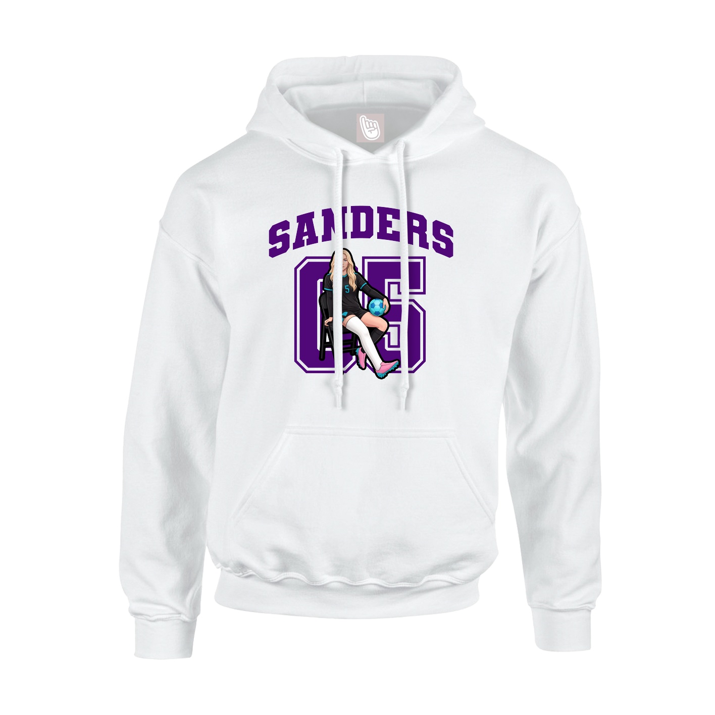 Hoodie — Number in White