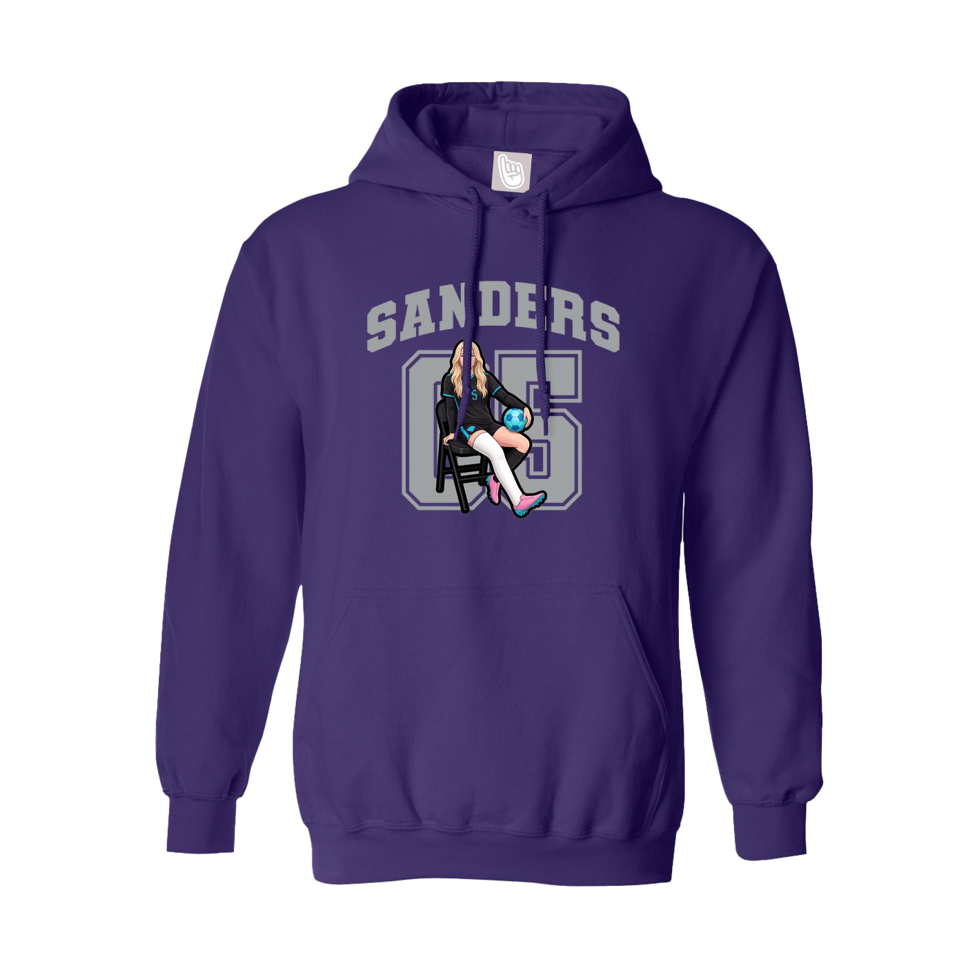 Youth Hoodie — Number in Purple
