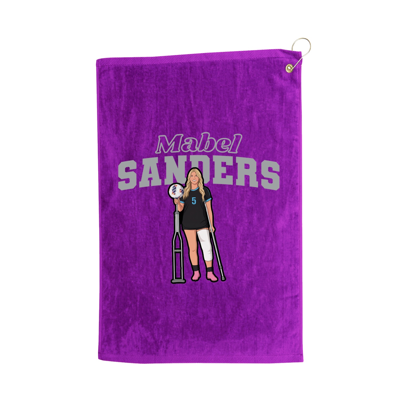 Golf Towel — Name Arch in Purple