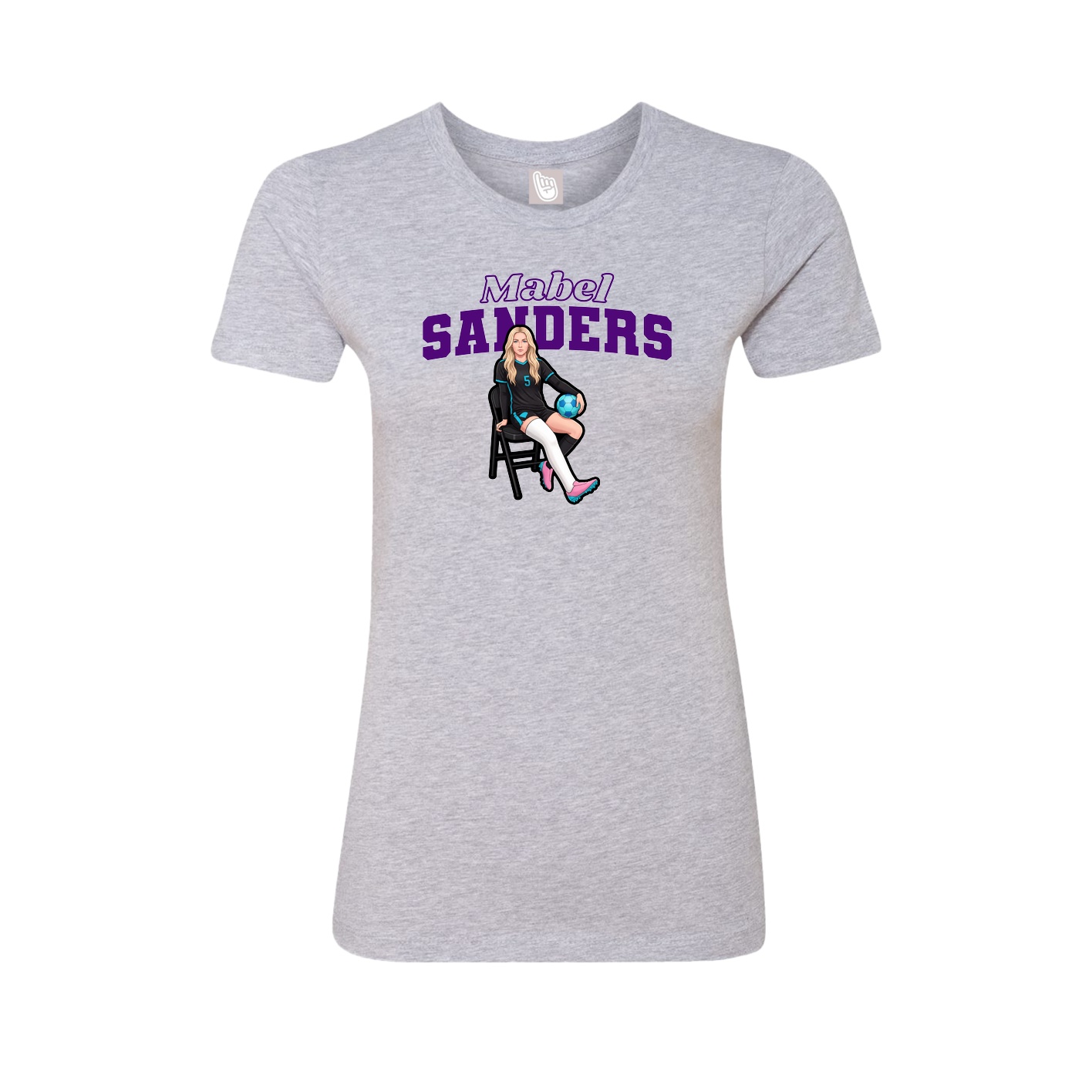 Fitted Women's Tee — Name Arch in Grey