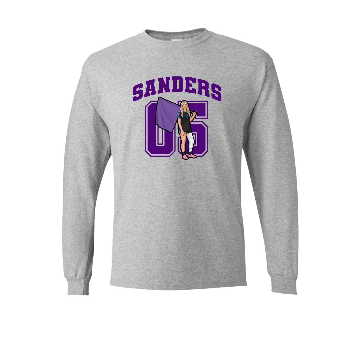 Long Sleeve Tee — Number in Grey