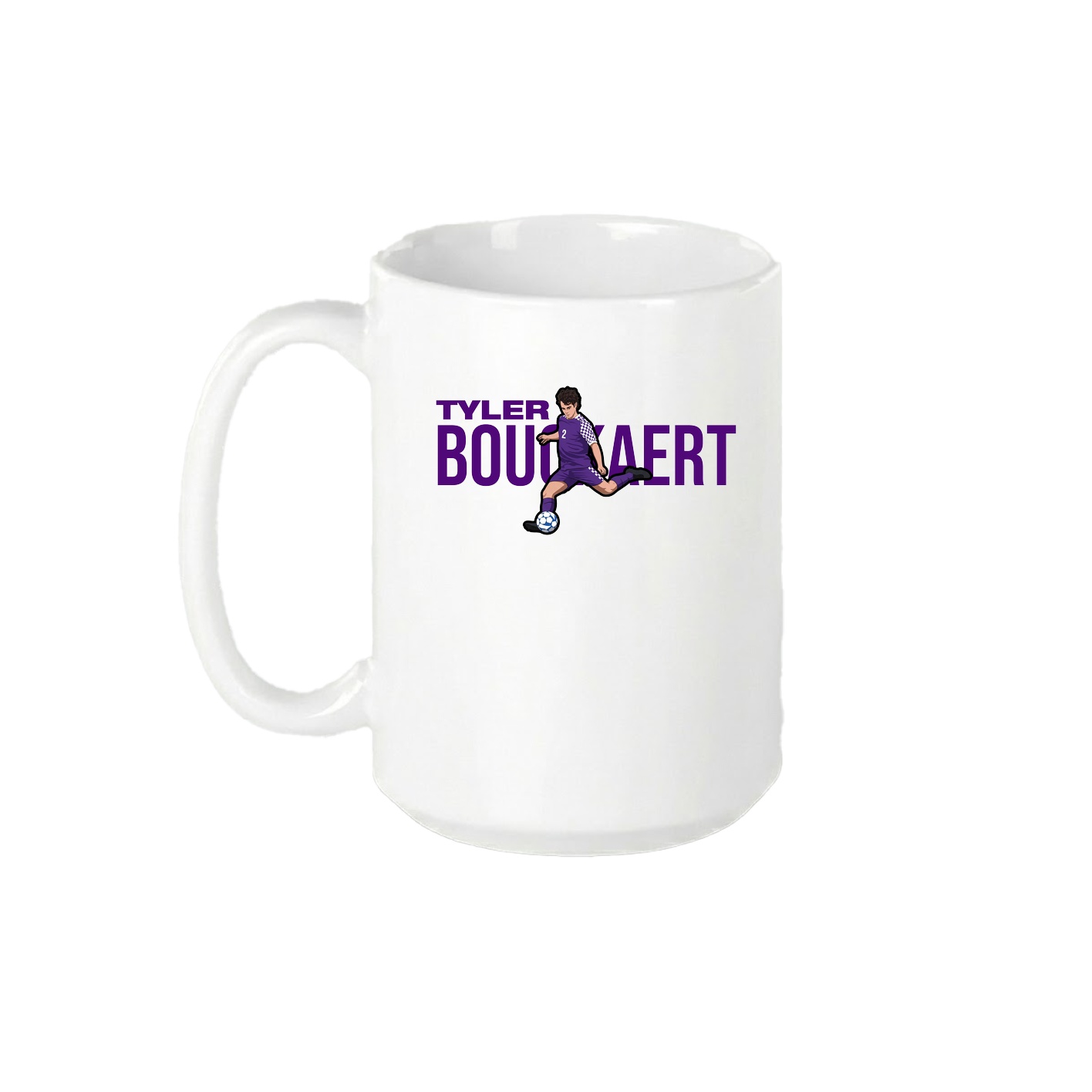 15oz Coffee Mug — Player Name in White