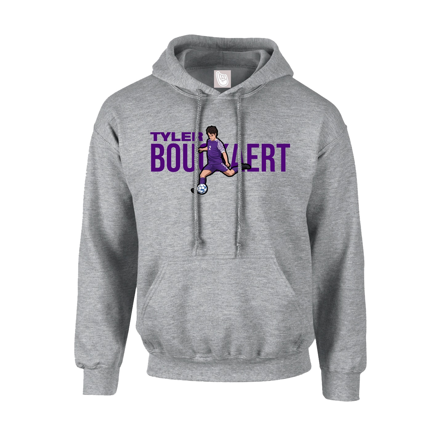 Youth Hoodie — Player Name in Grey