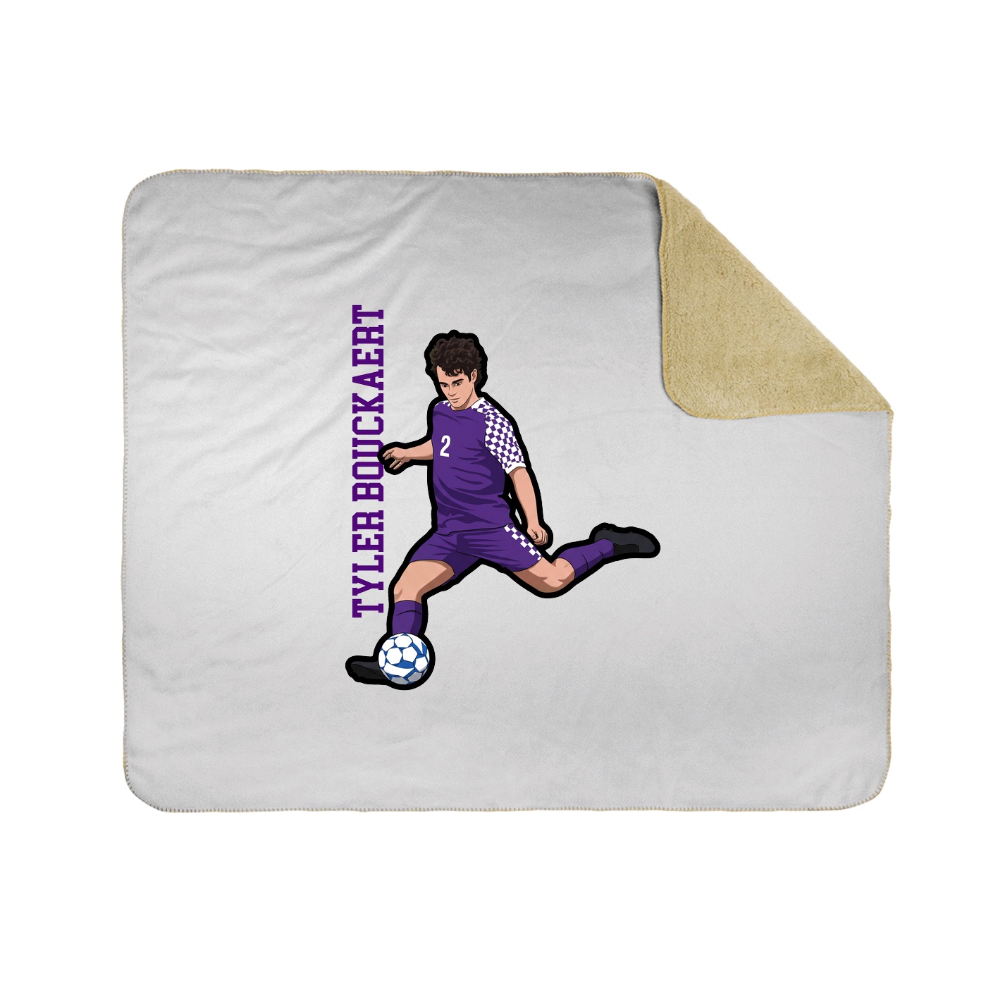 Throw Blanket — Name Vertical in White