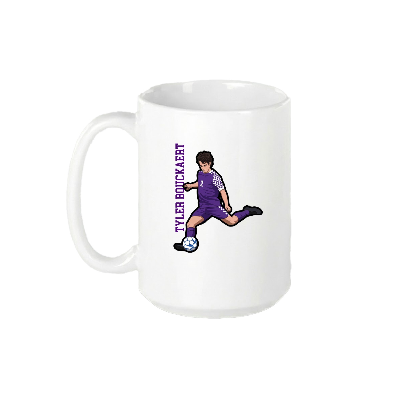 15oz Coffee Mug — Name Vertical in White