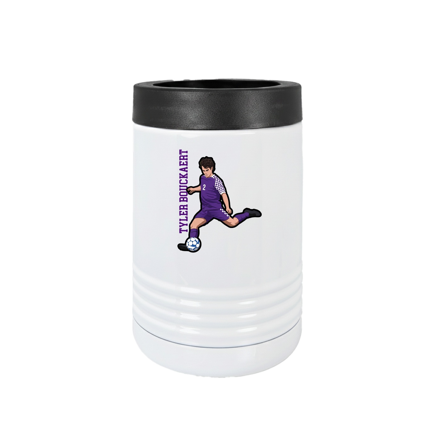 Beverage Holder — Name Vertical in White