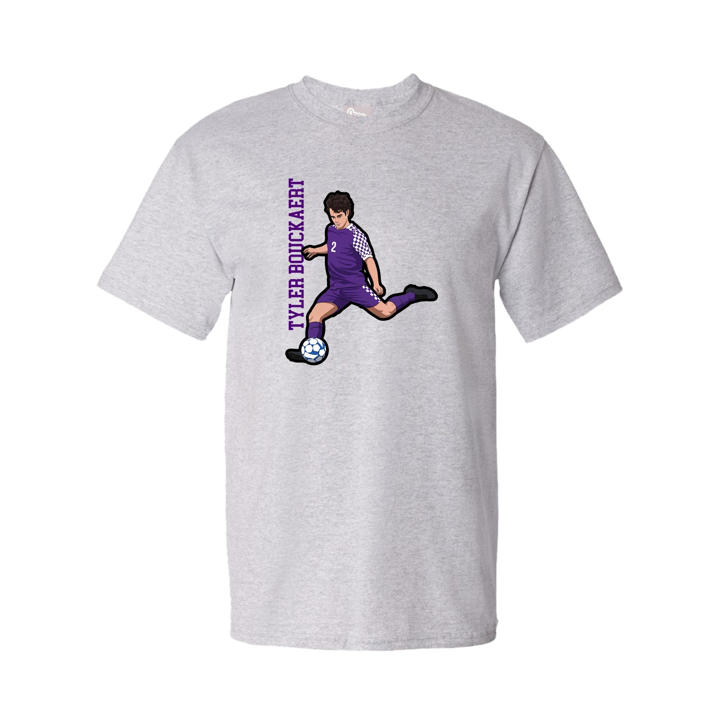 Tee — Name Vertical in Grey