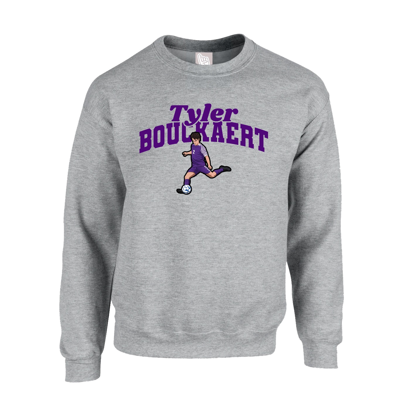 Fleece Crew — Signature Arch in Grey