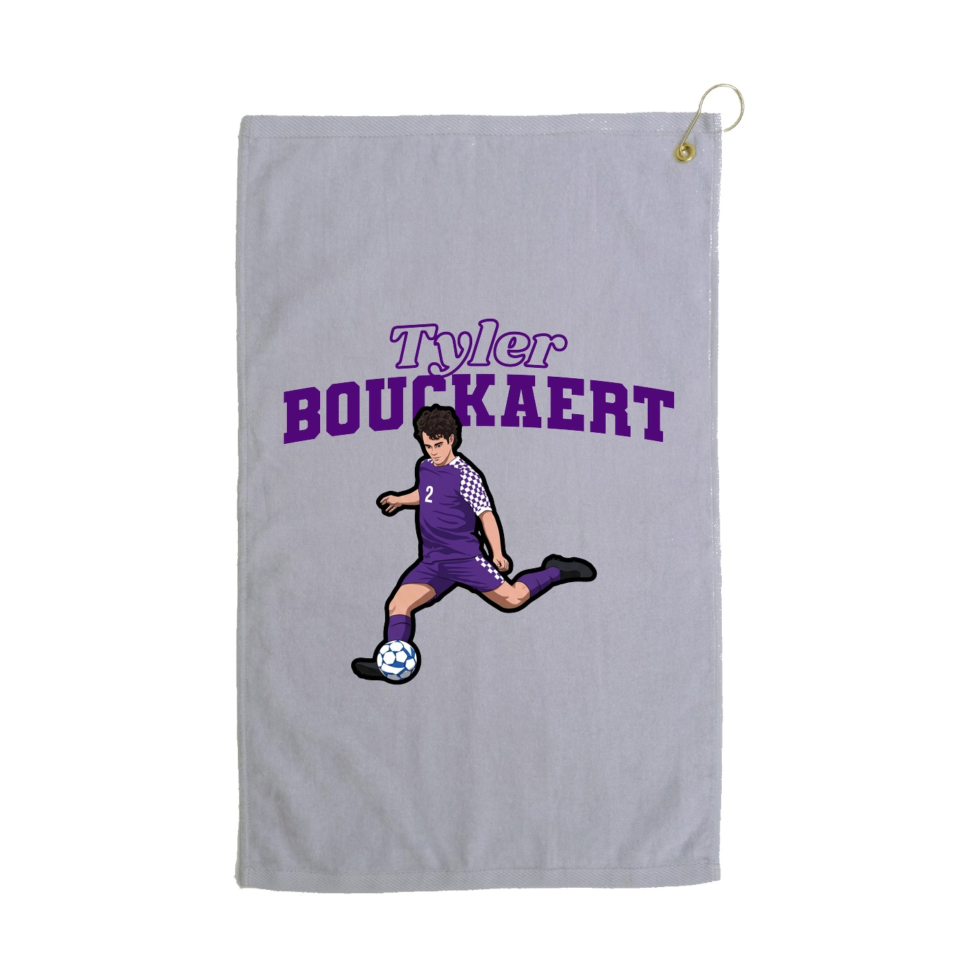 Golf Towel — Name Arch in Grey