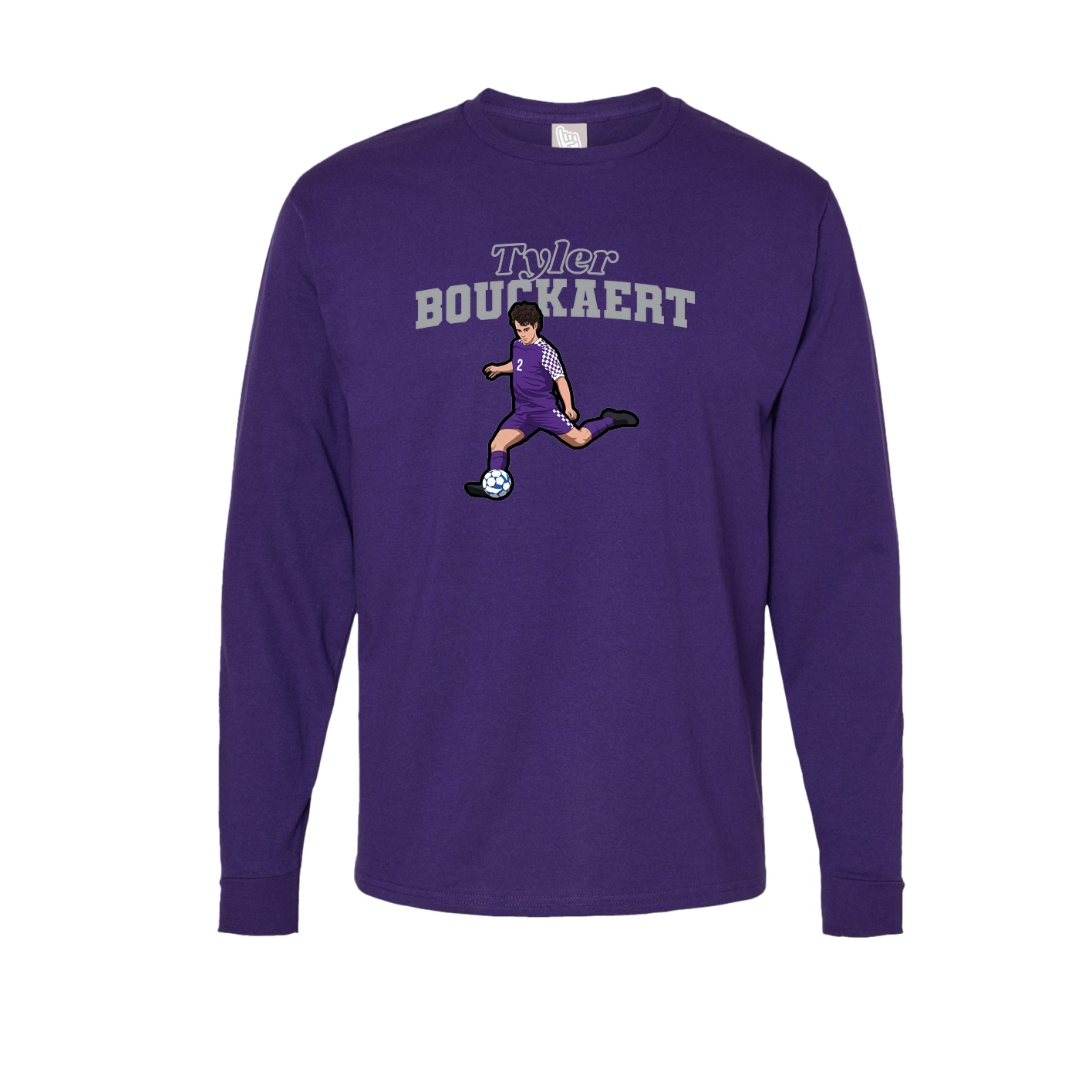 Long Sleeve Tee — Name Arch in Purple