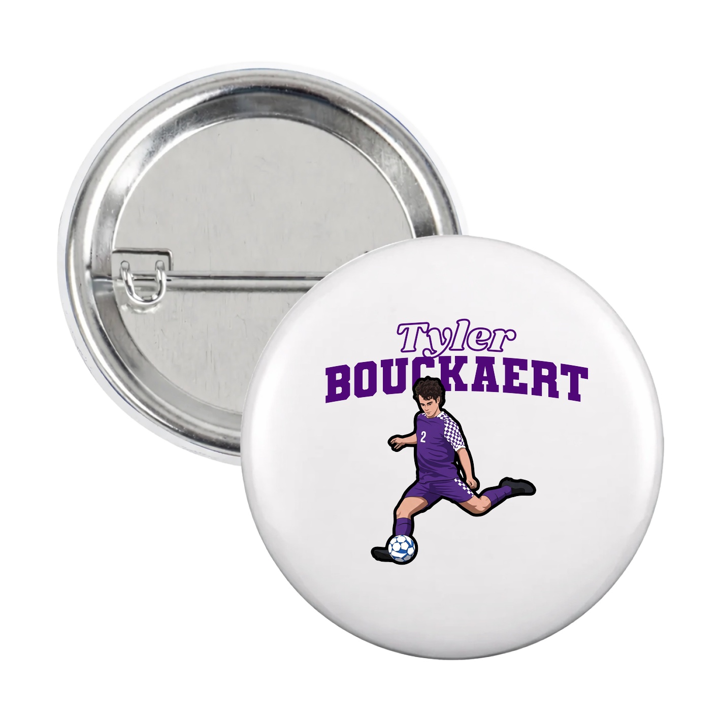 Game Day Button — Name Arch in White