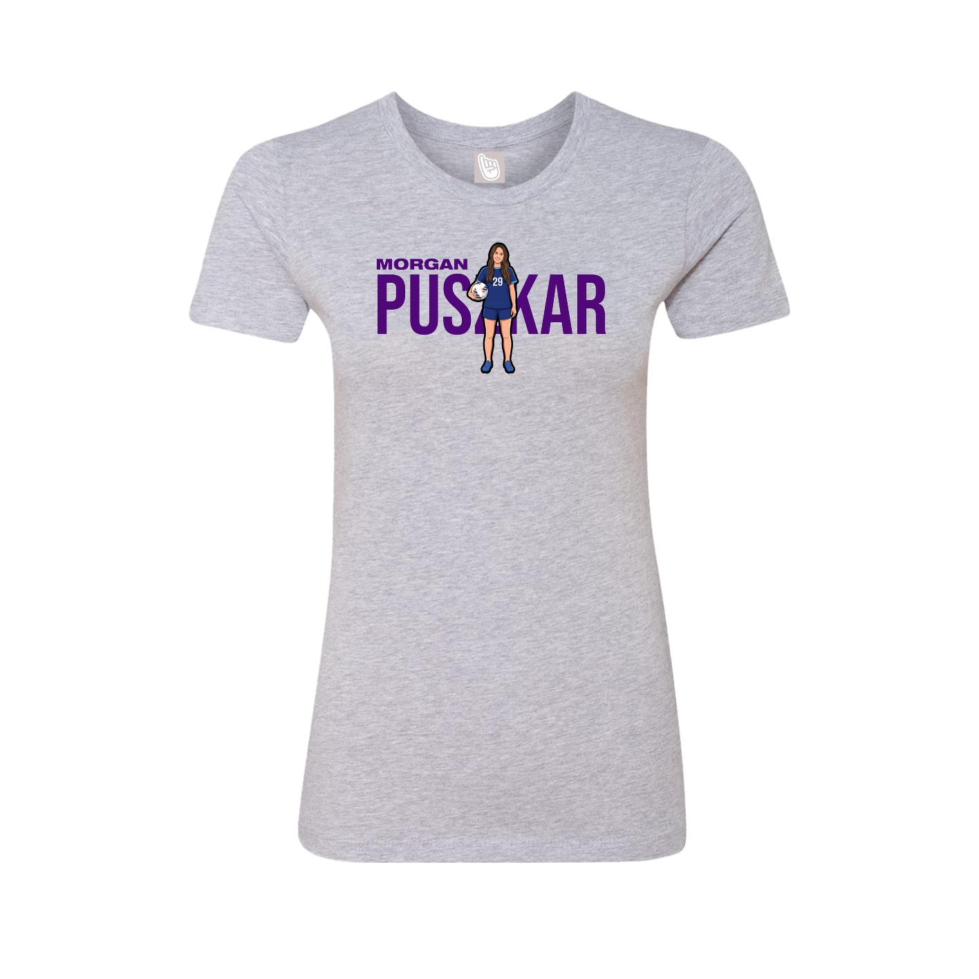 Fitted Women's Tee — Player Name in Grey