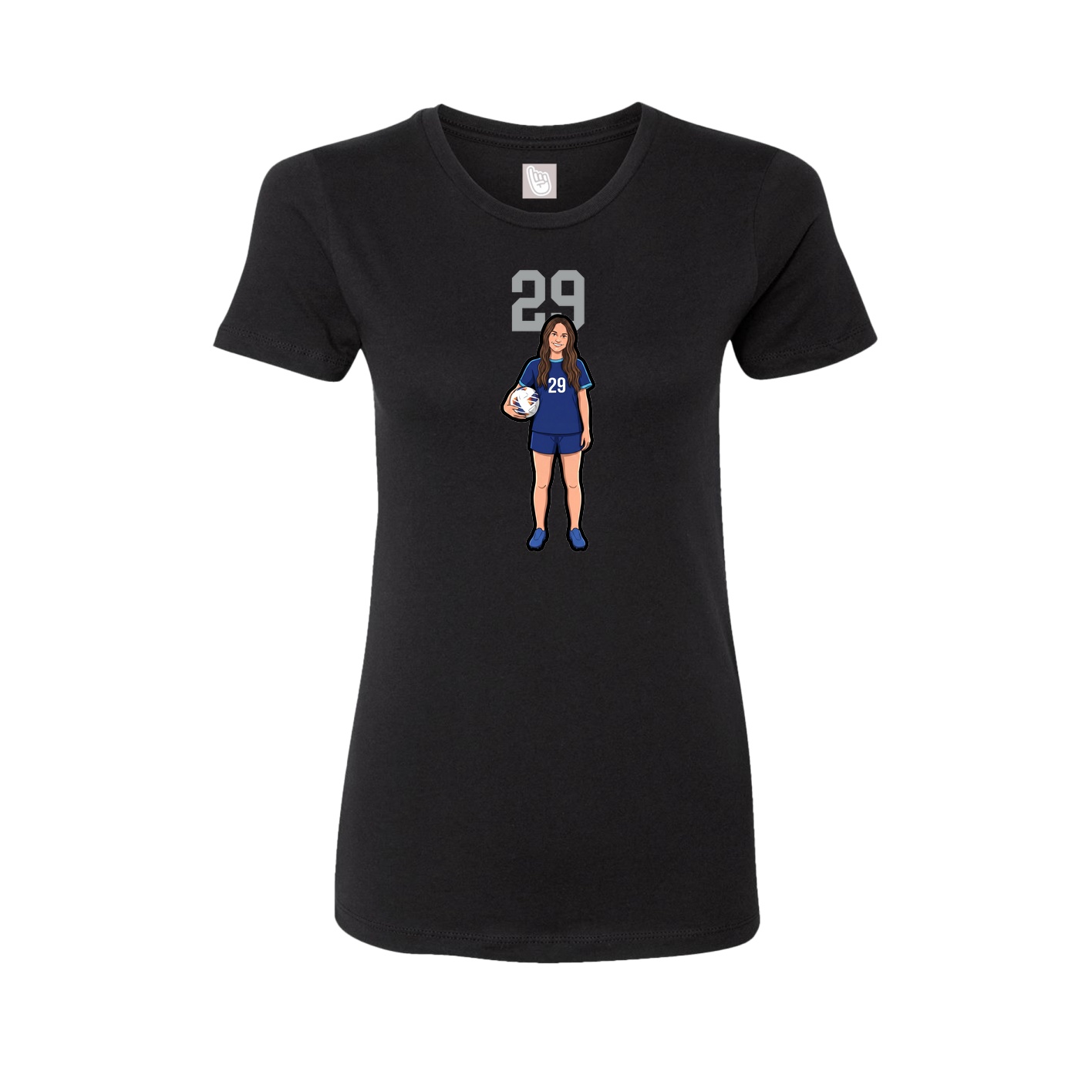 Fitted Women's Tee — Number Top in Black