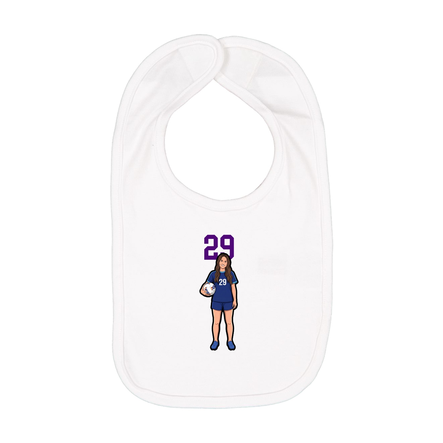 Infant Bib — Number Top in White