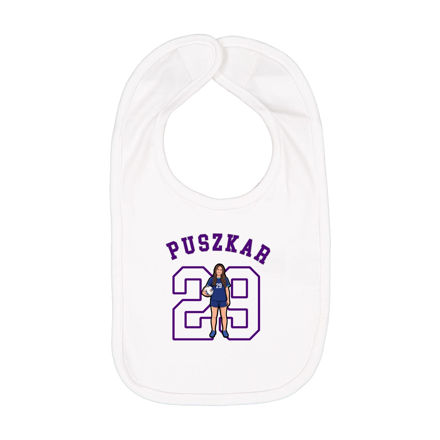 Infant Bib — Shirsey Arch in White