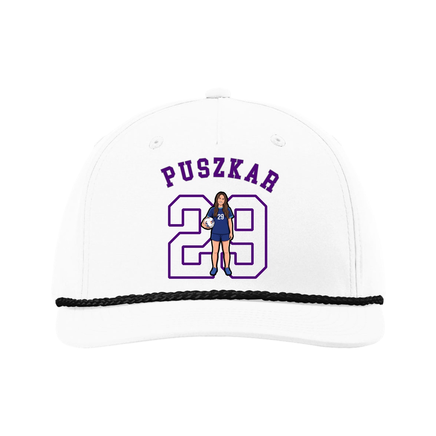 Five-Panel Classic Rope Cap — Shirsey Arch in White