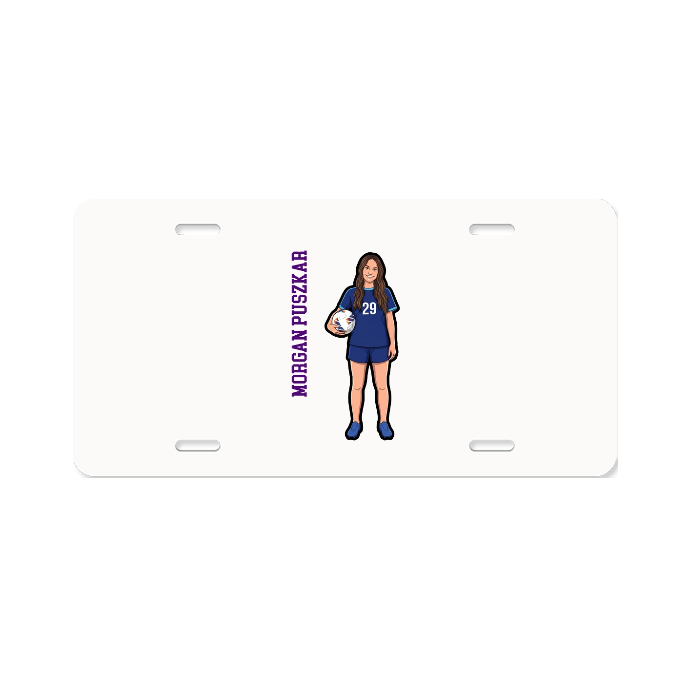 License Plate — Name Vertical in Classic