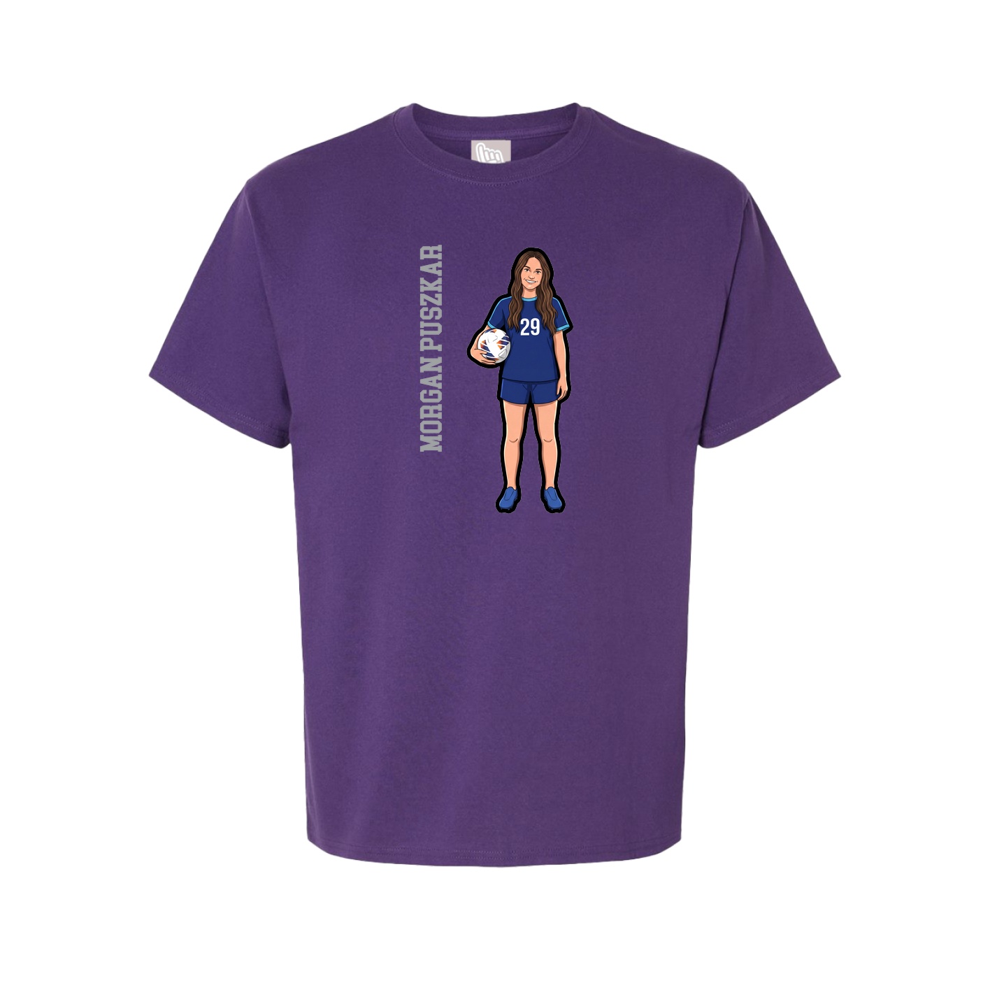 Tee — Name Vertical in Purple