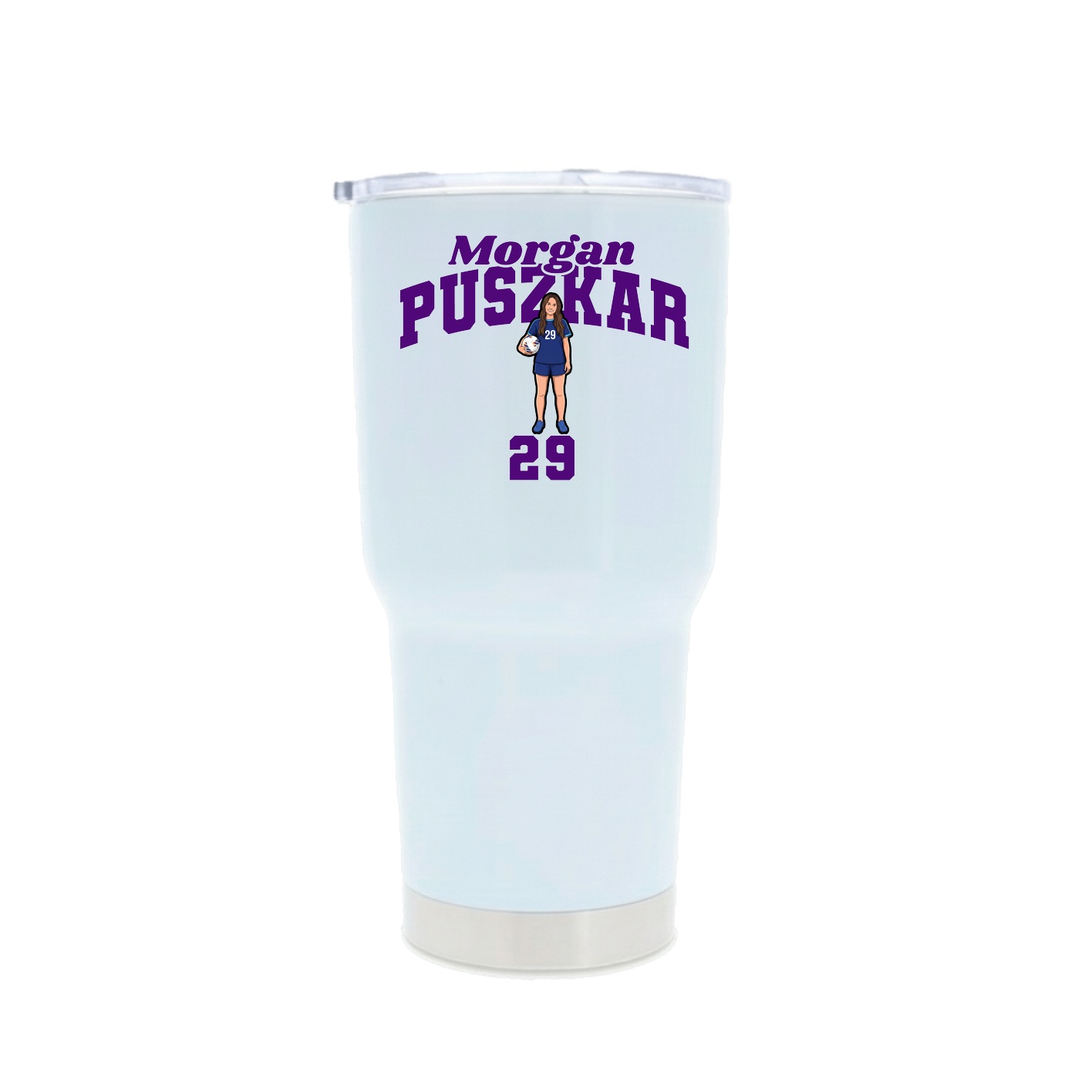 30oz Stainless Steel Tumbler — Signature Arch in White