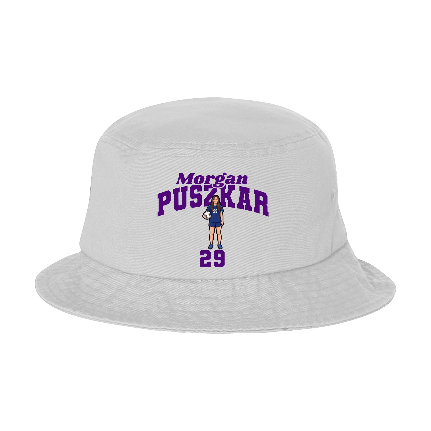Bucket Cap — Signature Arch in White