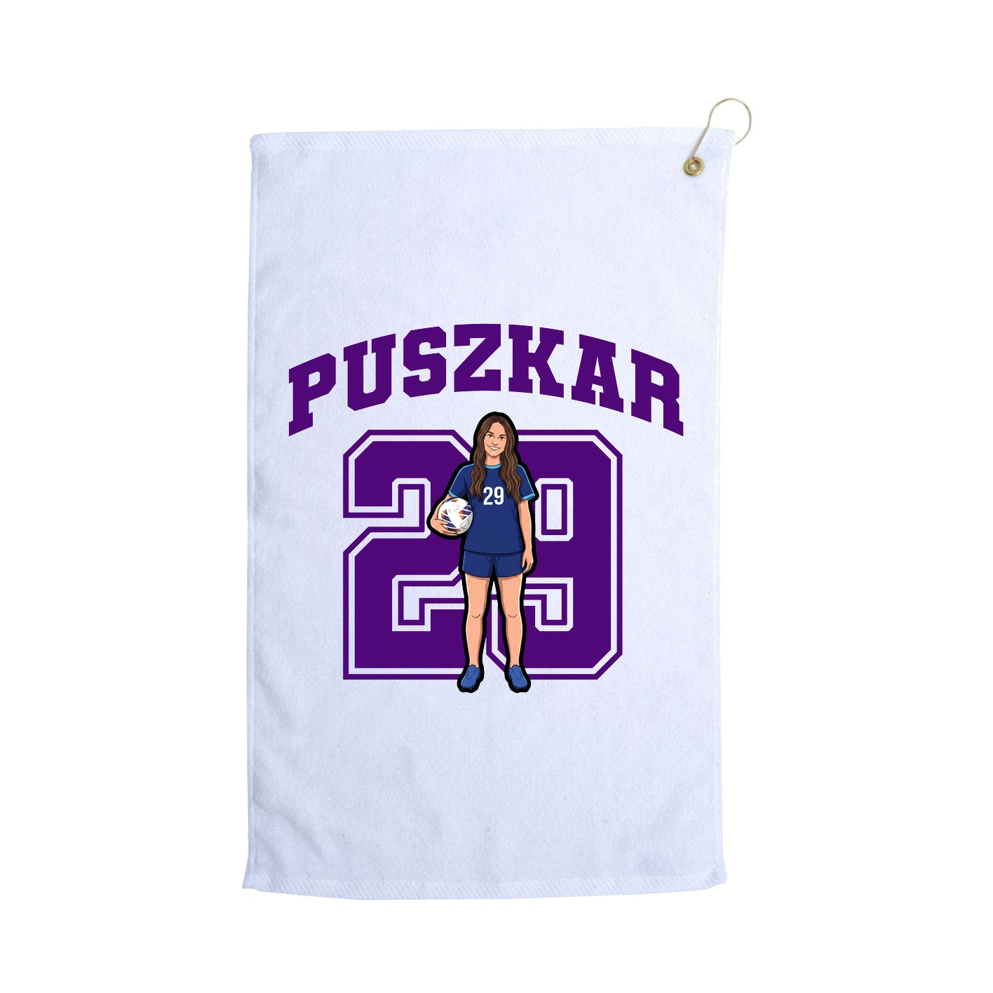 Golf Towel — Number in White
