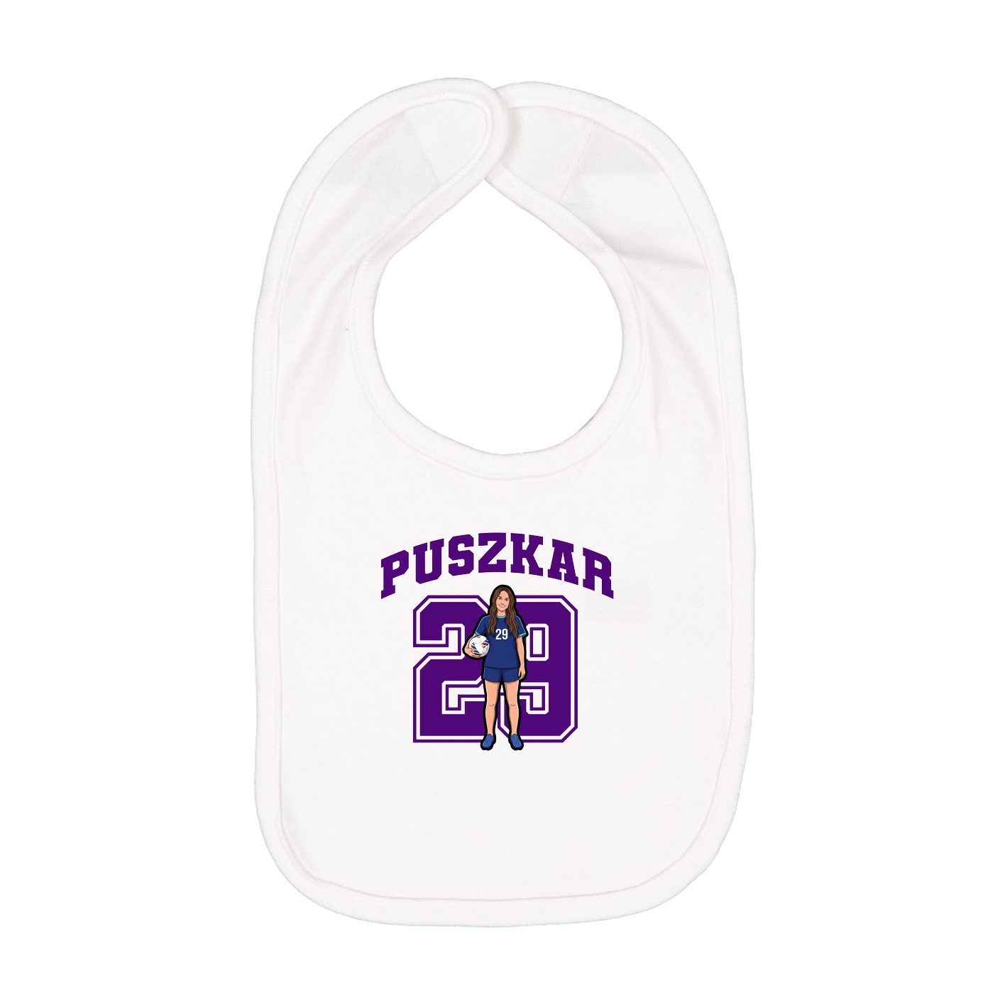 Infant Bib — Number in White