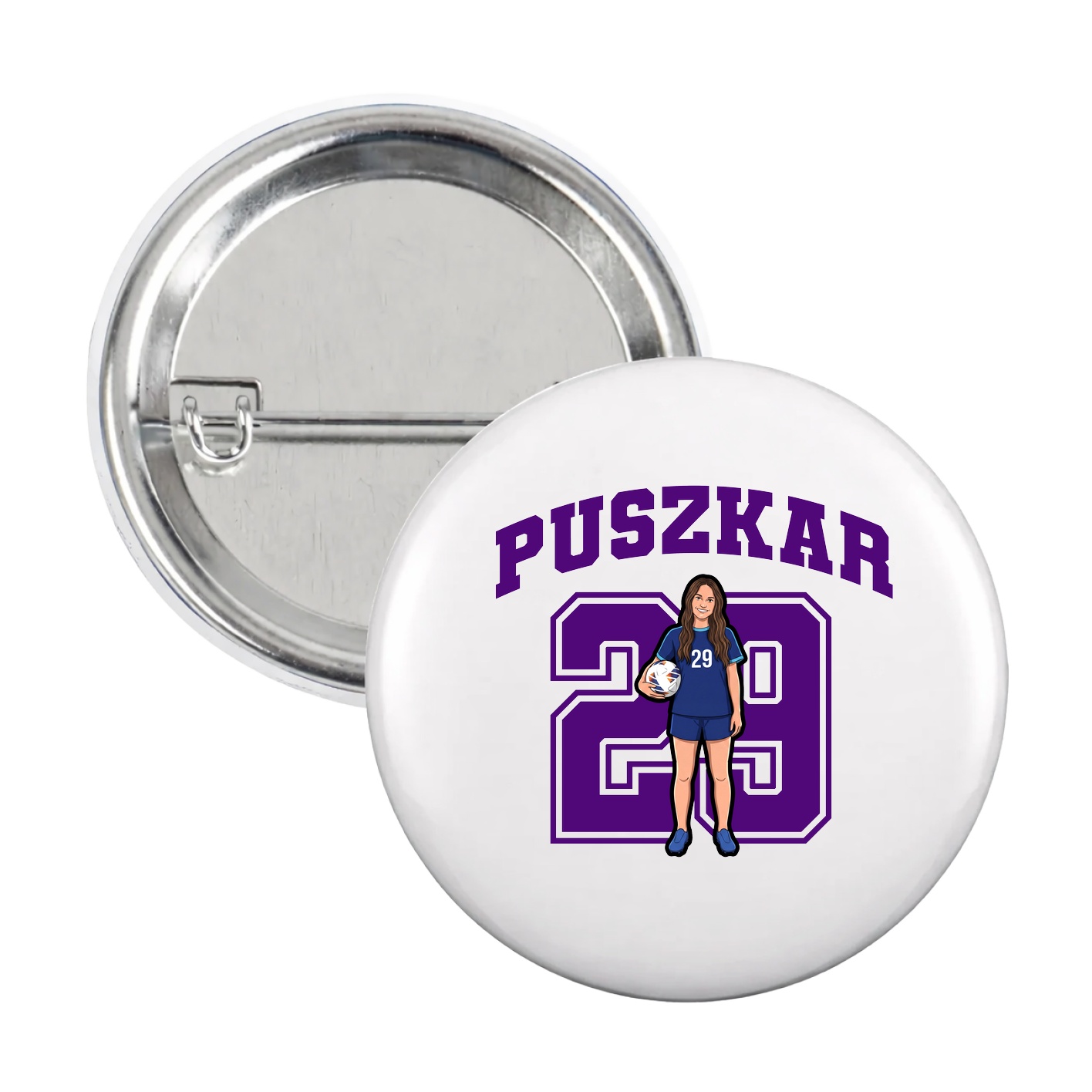 Game Day Button — Number in White