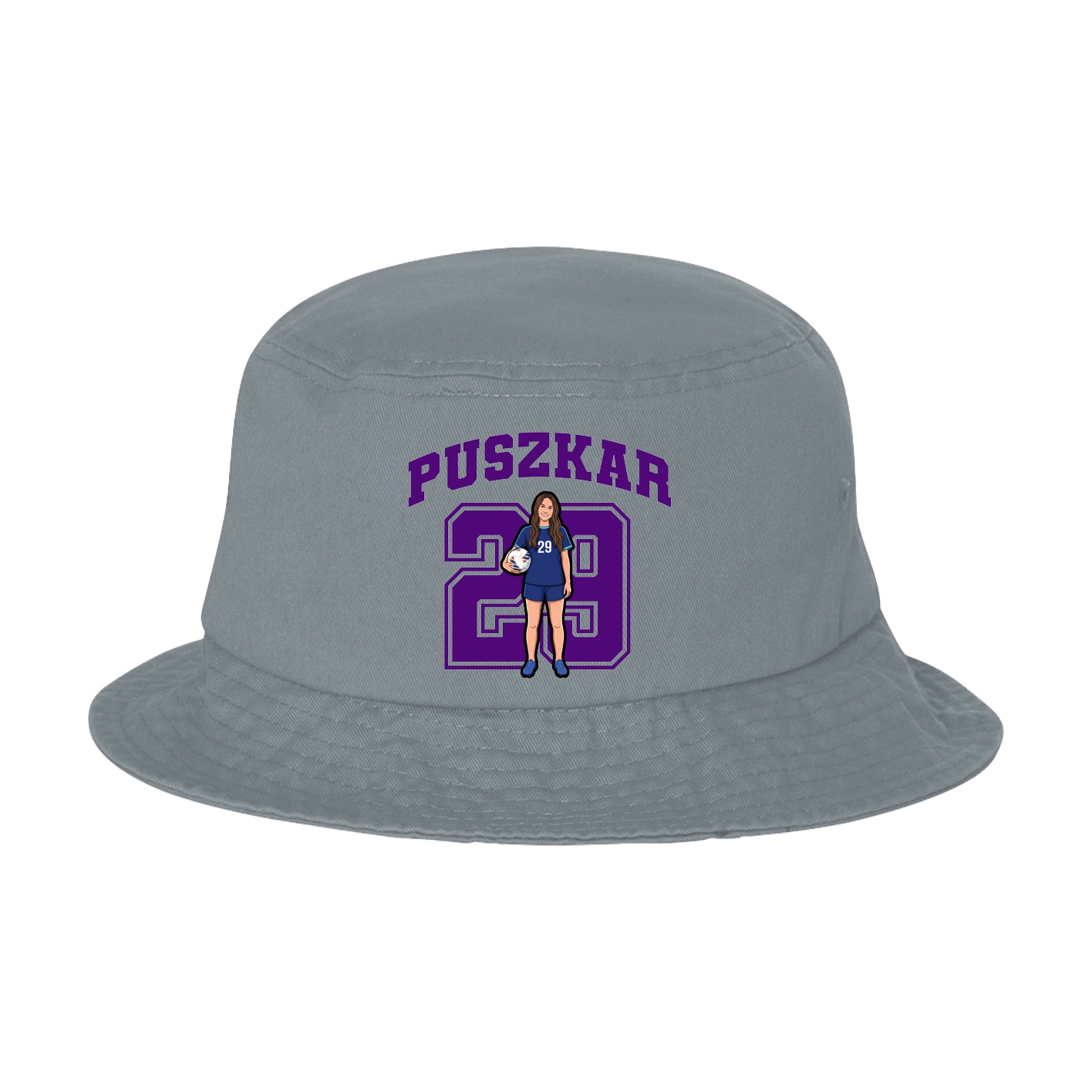Bucket Cap — Number in Grey