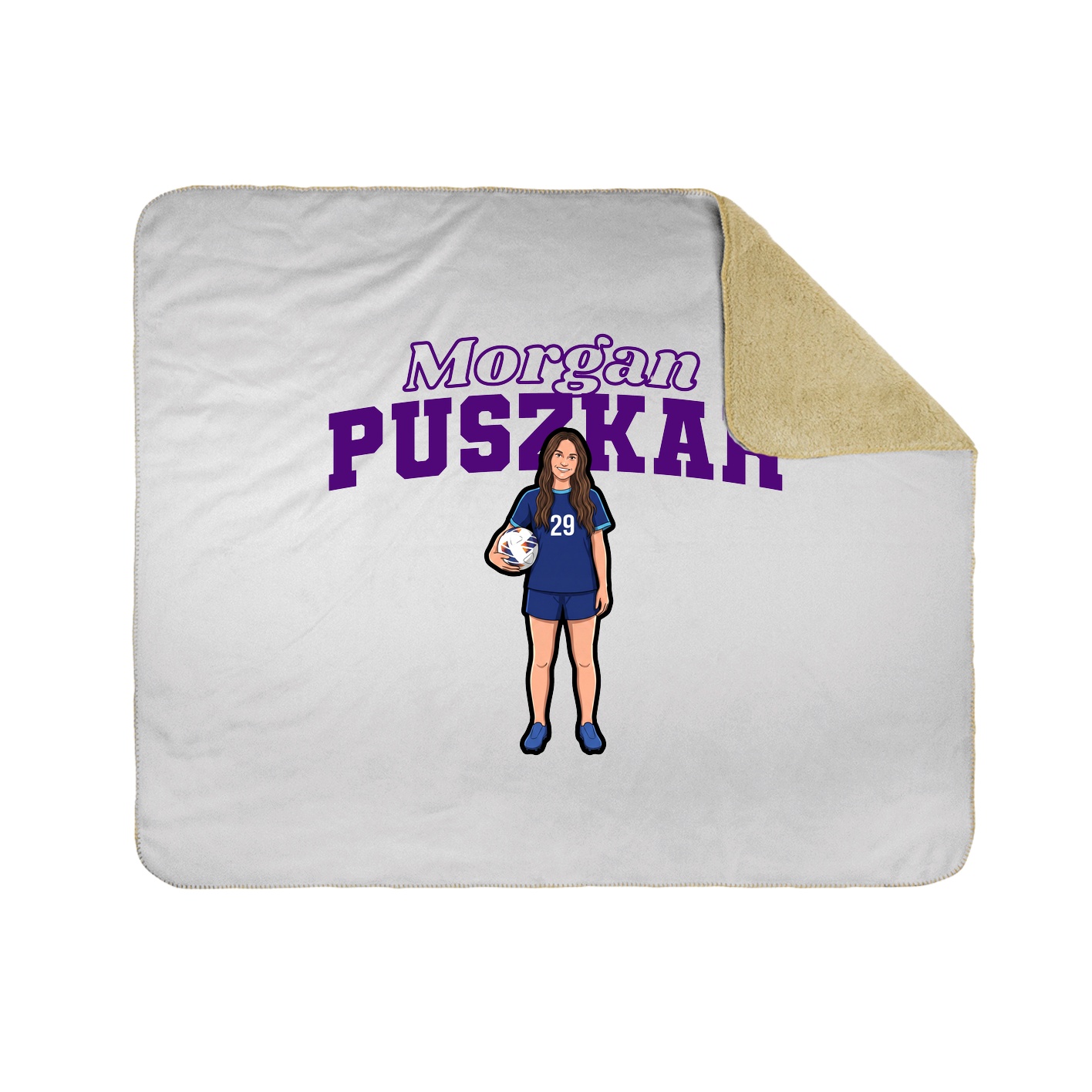 Throw Blanket — Name Arch in White