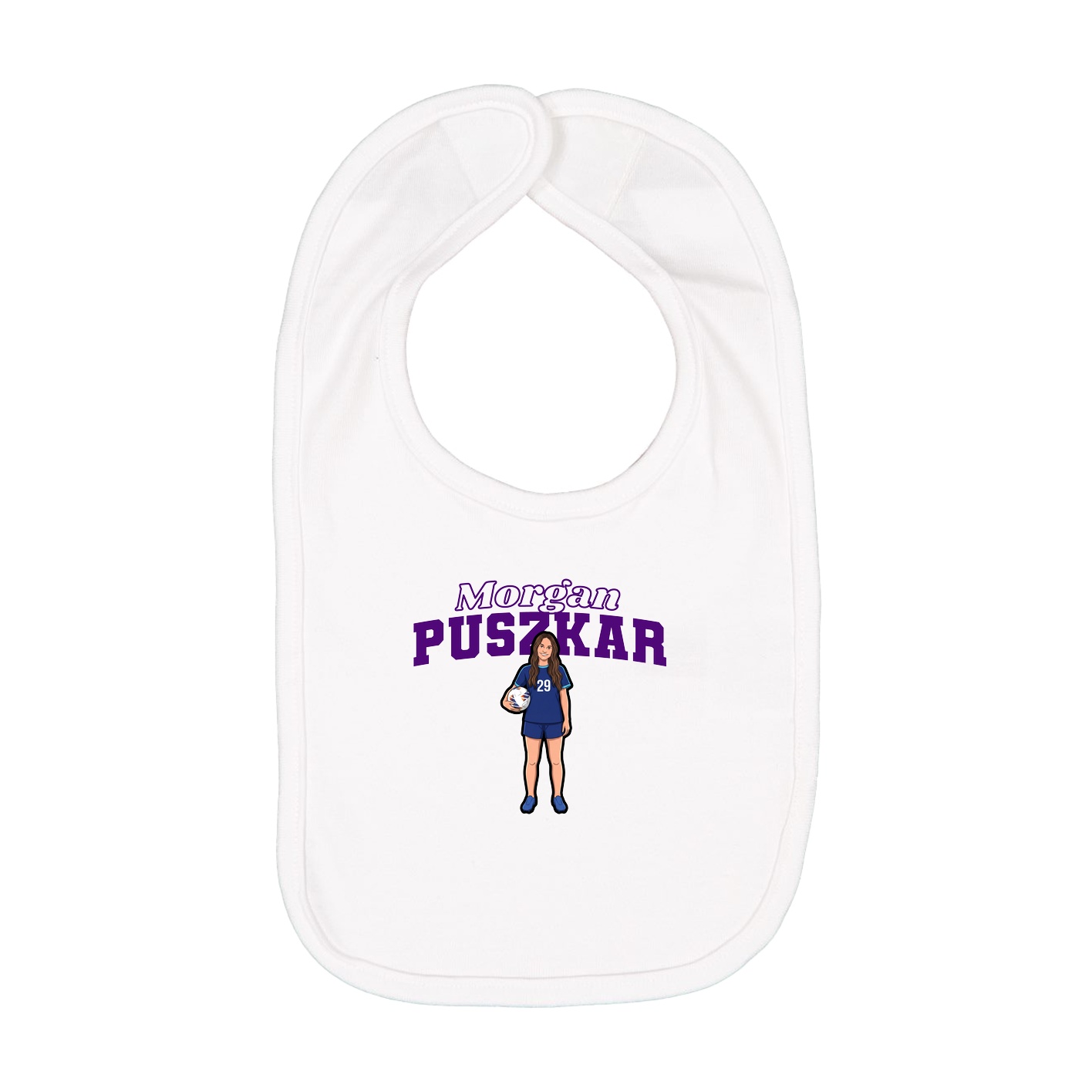 Infant Bib — Name Arch in White