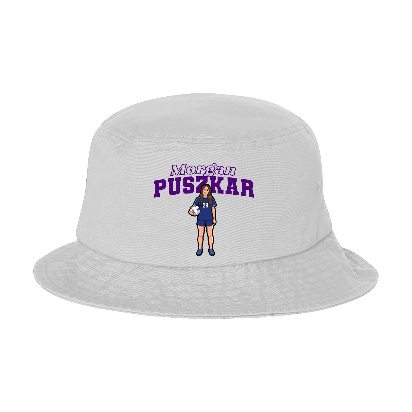 Bucket Cap — Name Arch in White