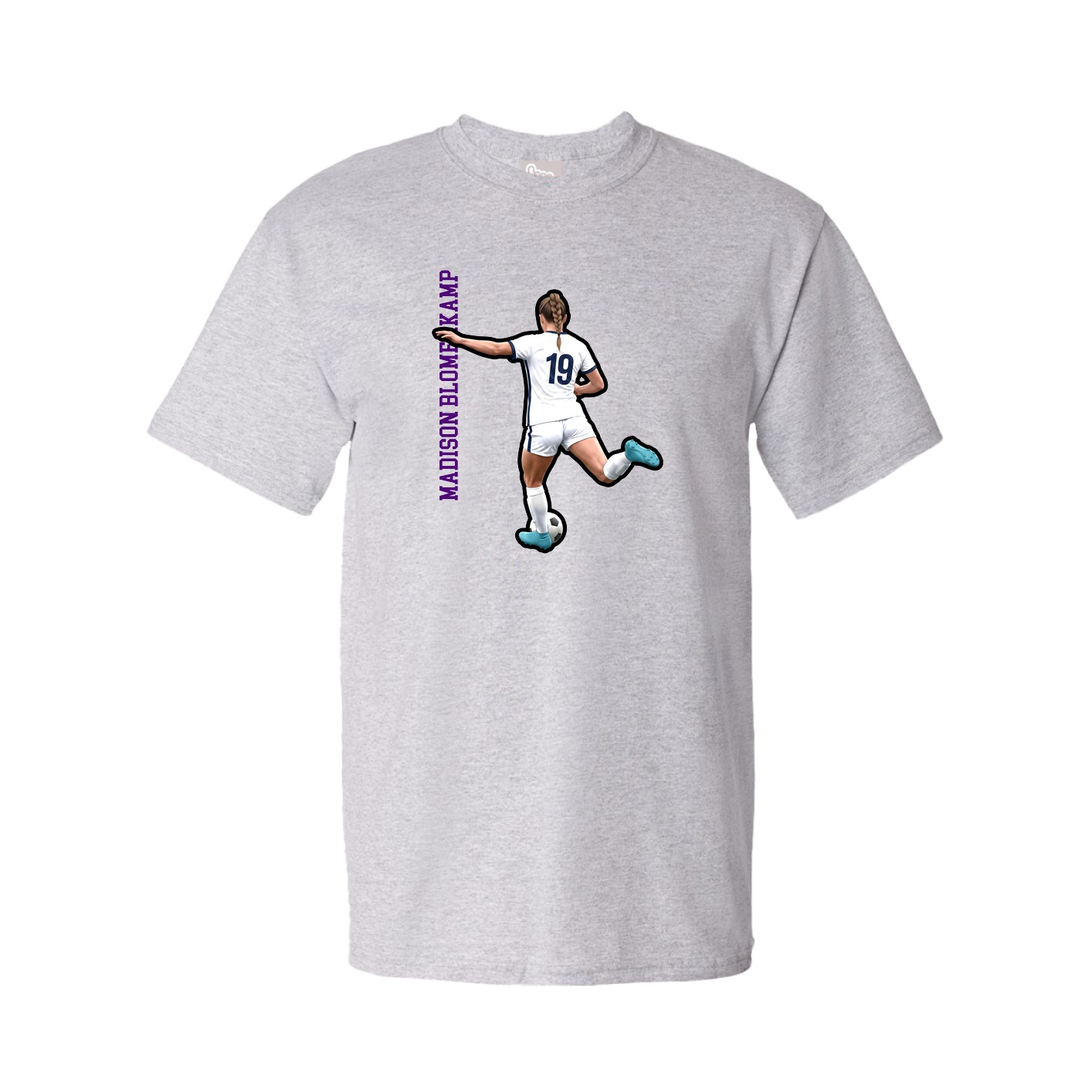 Tee — Name Vertical in Grey