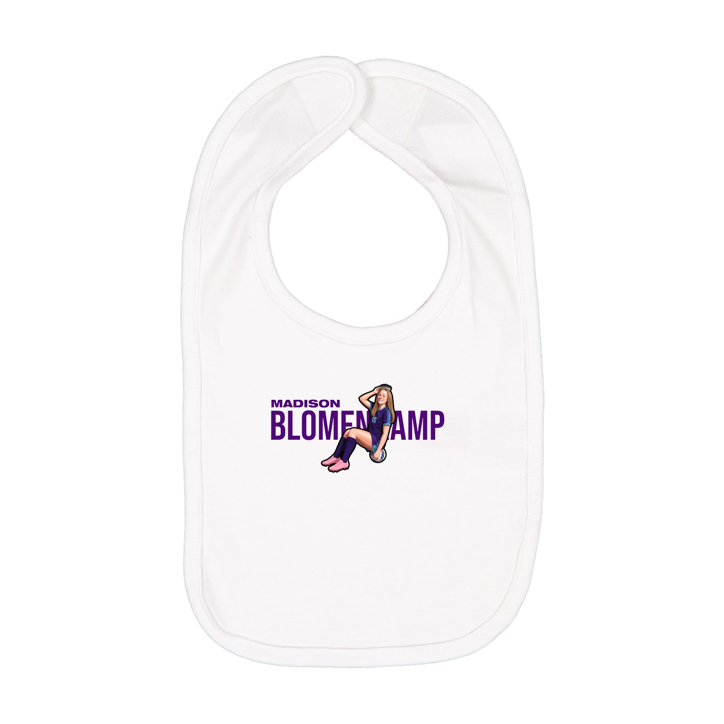 Infant Bib — Player Name in White