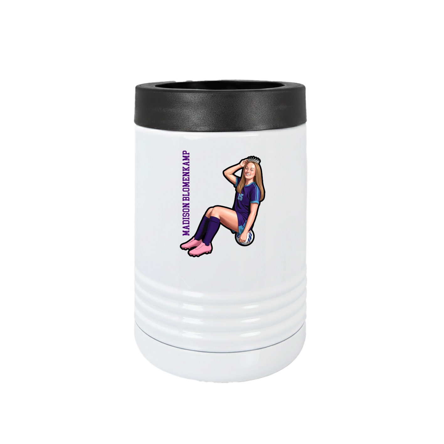 Beverage Holder — Name Vertical in White