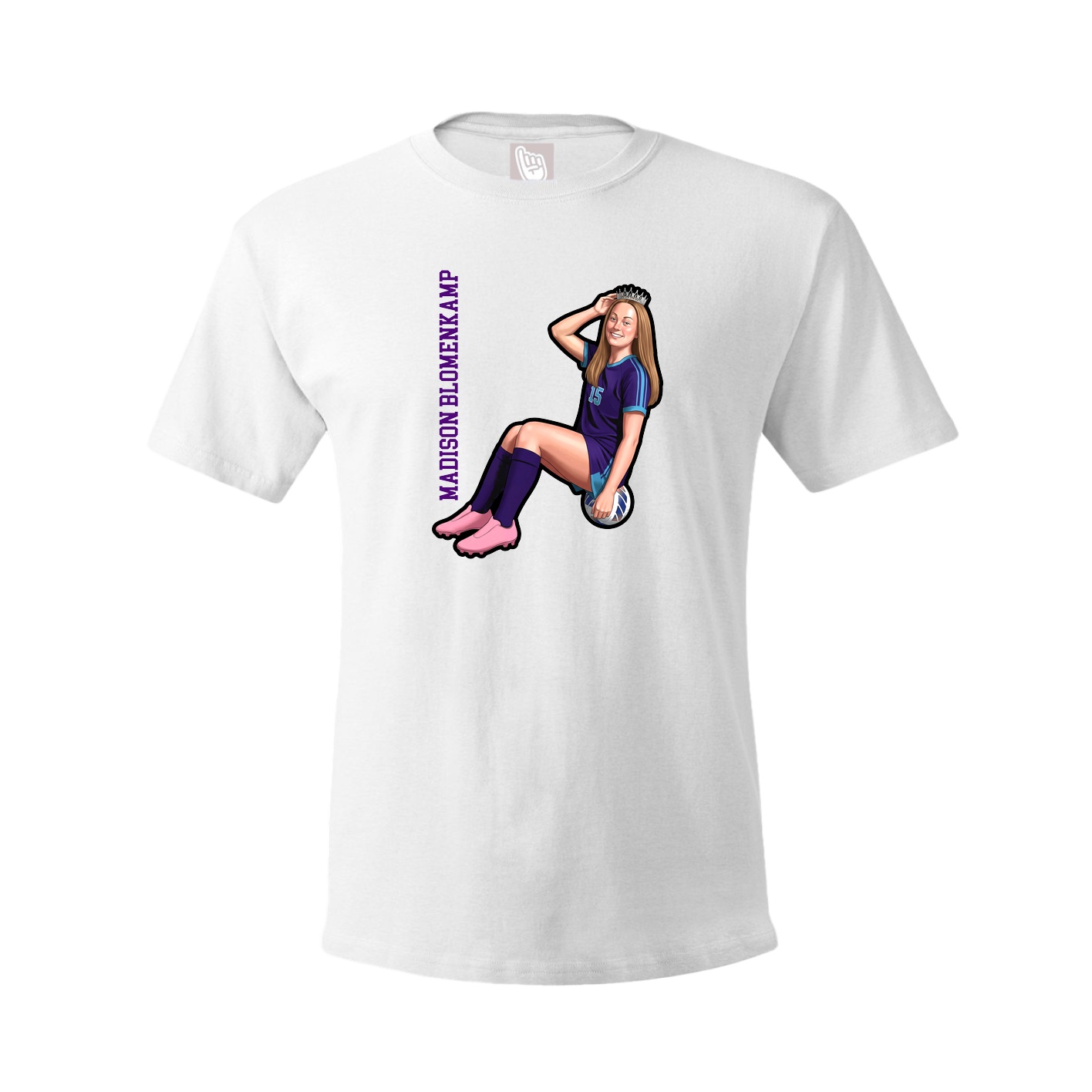 Youth Tee — Name Vertical in White