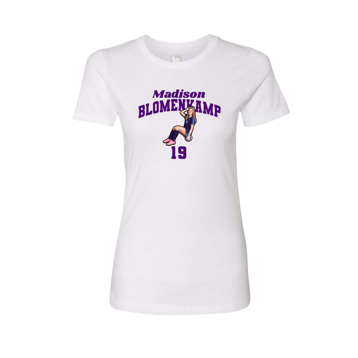 Fitted Women's Tee — Signature Arch in White