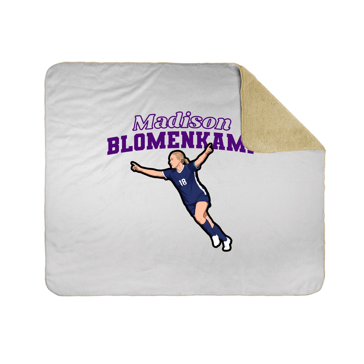 Throw Blanket — Name Arch in White