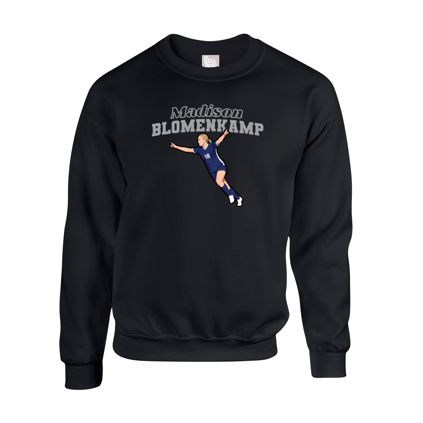 Fleece Crew — Name Arch in Black
