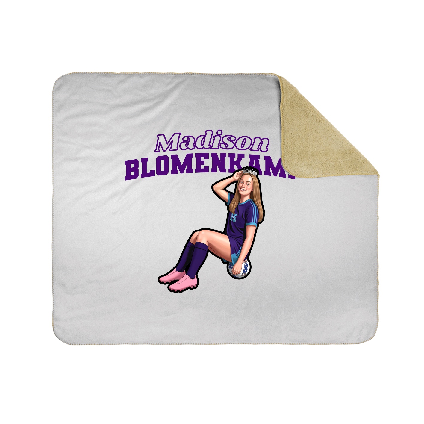 Throw Blanket — Name Arch in White