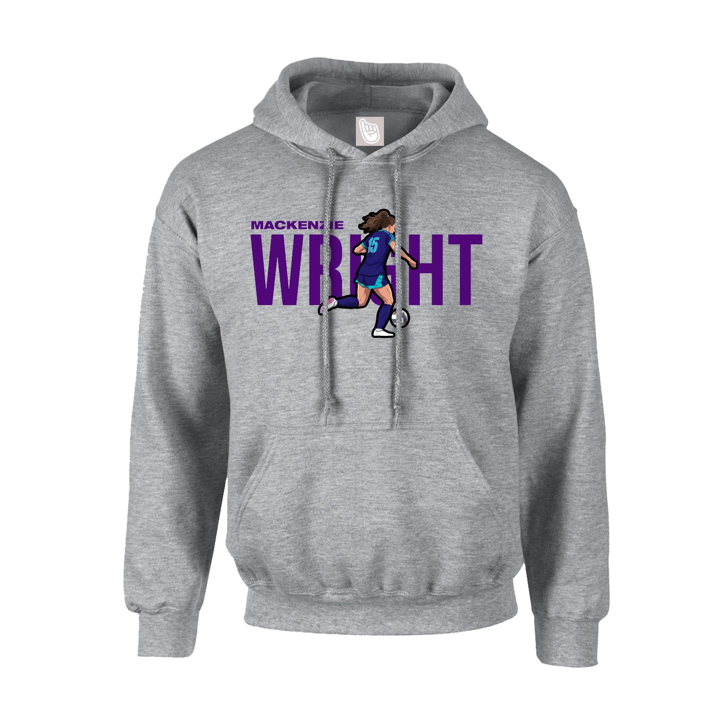 Hoodie — Player Name in Grey